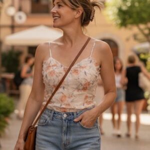 Mutu Floral Spaghetti Strap top size small